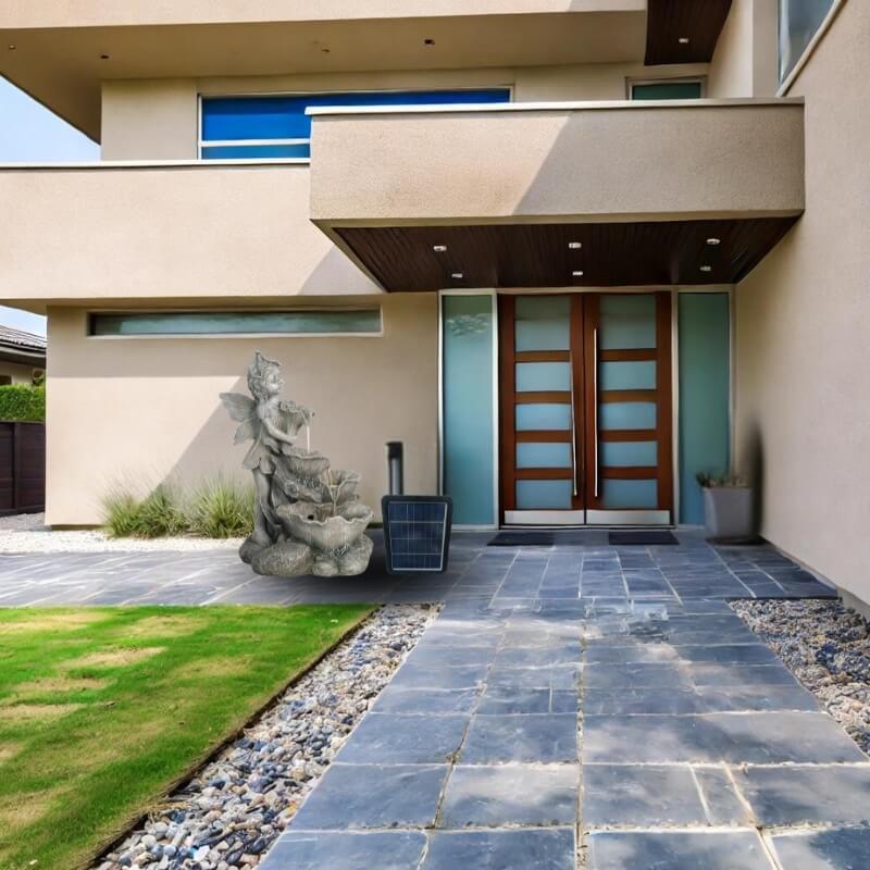 Dekorační fontána v kamenném a elegantním stylu